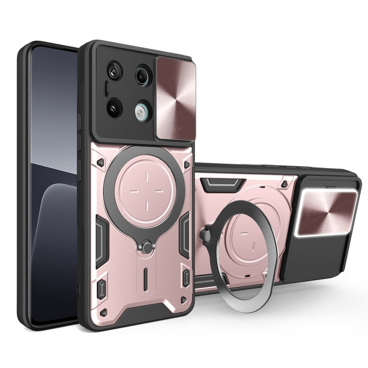 For Xiaomi Redmi Note 13 Pro 5G CD Texture Sliding Camshield Magnetic Holder Phone Case(Pink) - Note 13 Pro Cases by buy2fix | Online Shopping UK | buy2fix