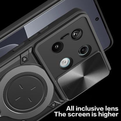 For Xiaomi Redmi Note 13 Pro 5G CD Texture Sliding Camshield Magnetic Holder Phone Case(Black) - Xiaomi Cases by buy2fix | Online Shopping UK | buy2fix