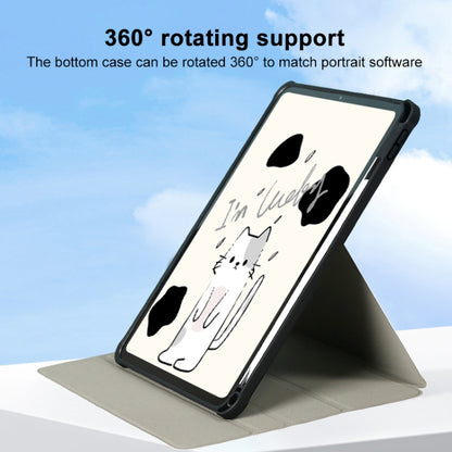 For iPad Air 11 2025 / 2024 3-Fold 360 Rotation Painted Leather Smart Tablet Case(Lucky Cat) - iPad Pro 11 (2022/2021) Cases by buy2fix | Online Shopping UK | buy2fix
