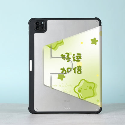 For iPad Air 11 2025 / 2024 3-Fold 360 Rotation Painted Leather Smart Tablet Case(Star Smiley) - iPad Pro 11 (2022/2021) Cases by buy2fix | Online Shopping UK | buy2fix