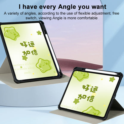 For iPad Air 11 2025 / 2024 3-Fold 360 Rotation Painted Leather Smart Tablet Case(Star Smiley) - iPad Pro 11 (2022/2021) Cases by buy2fix | Online Shopping UK | buy2fix