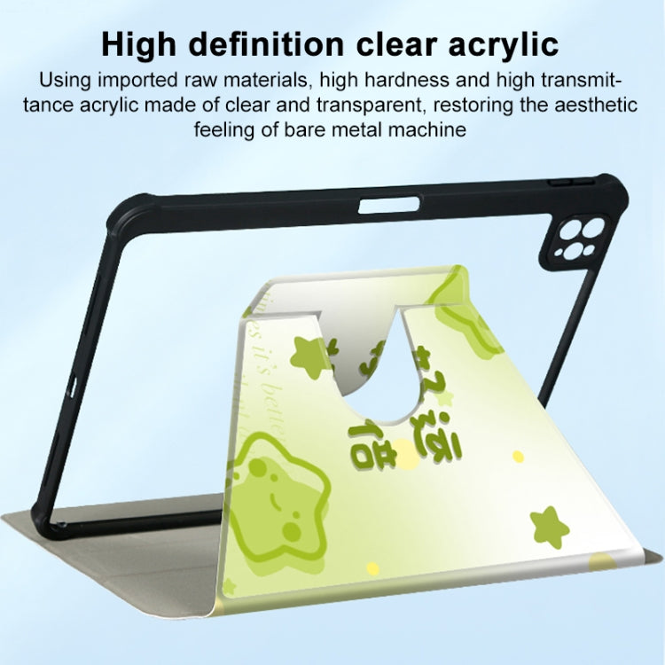 For iPad Air 11 2025 / 2024 3-Fold 360 Rotation Painted Leather Smart Tablet Case(Star Smiley) - iPad Pro 11 (2022/2021) Cases by buy2fix | Online Shopping UK | buy2fix