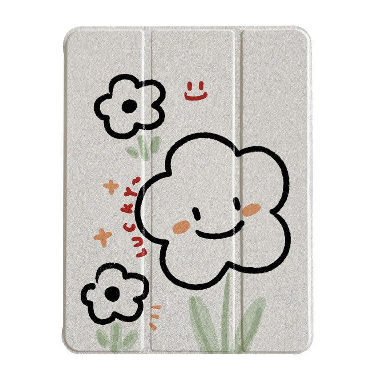 For iPad Air 11 2025 / 2024 3-Fold 360 Rotation Painted Leather Smart Tablet Case(Smile Flower) - iPad Pro 11 (2022/2021) Cases by buy2fix | Online Shopping UK | buy2fix