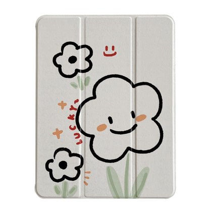 For iPad Air 11 2025 / 2024 3-Fold 360 Rotation Painted Leather Smart Tablet Case(Smile Flower) - iPad Pro 11 (2022/2021) Cases by buy2fix | Online Shopping UK | buy2fix