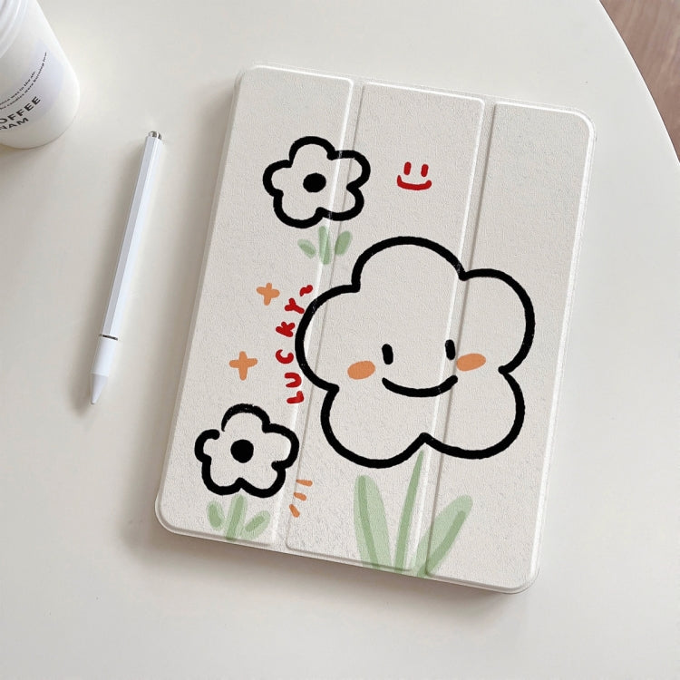 For iPad Air 11 2025 / 2024 3-Fold 360 Rotation Painted Leather Smart Tablet Case(Smile Flower) - iPad Pro 11 (2022/2021) Cases by buy2fix | Online Shopping UK | buy2fix