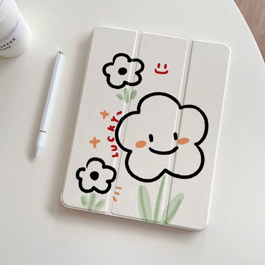 For iPad Air 11 2025 / 2024 3-Fold 360 Rotation Painted Leather Smart Tablet Case(Smile Flower) - iPad Pro 11 (2022/2021) Cases by buy2fix | Online Shopping UK | buy2fix