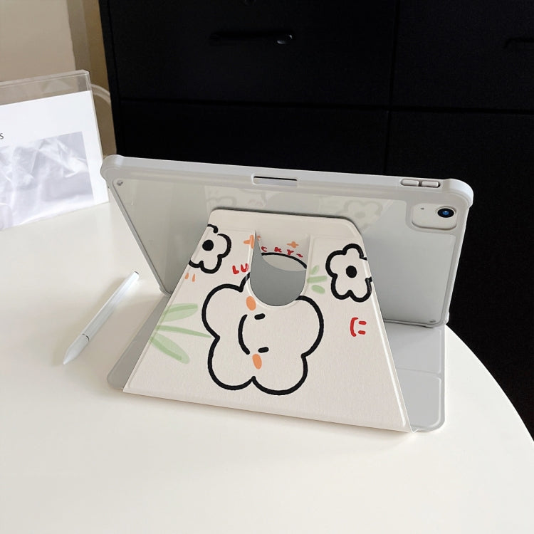 For iPad Air 11 2025 / 2024 3-Fold 360 Rotation Painted Leather Smart Tablet Case(Smile Flower) - iPad Pro 11 (2022/2021) Cases by buy2fix | Online Shopping UK | buy2fix
