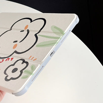 For iPad Air 11 2025 / 2024 3-Fold 360 Rotation Painted Leather Smart Tablet Case(Smile Flower) - iPad Pro 11 (2022/2021) Cases by buy2fix | Online Shopping UK | buy2fix