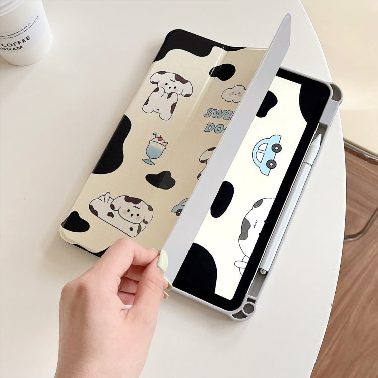 For iPad Air 11 2025 / 2024 3-Fold 360 Rotation Painted Leather Smart Tablet Case(Sweet Dog) - iPad Pro 11 (2022/2021) Cases by buy2fix | Online Shopping UK | buy2fix