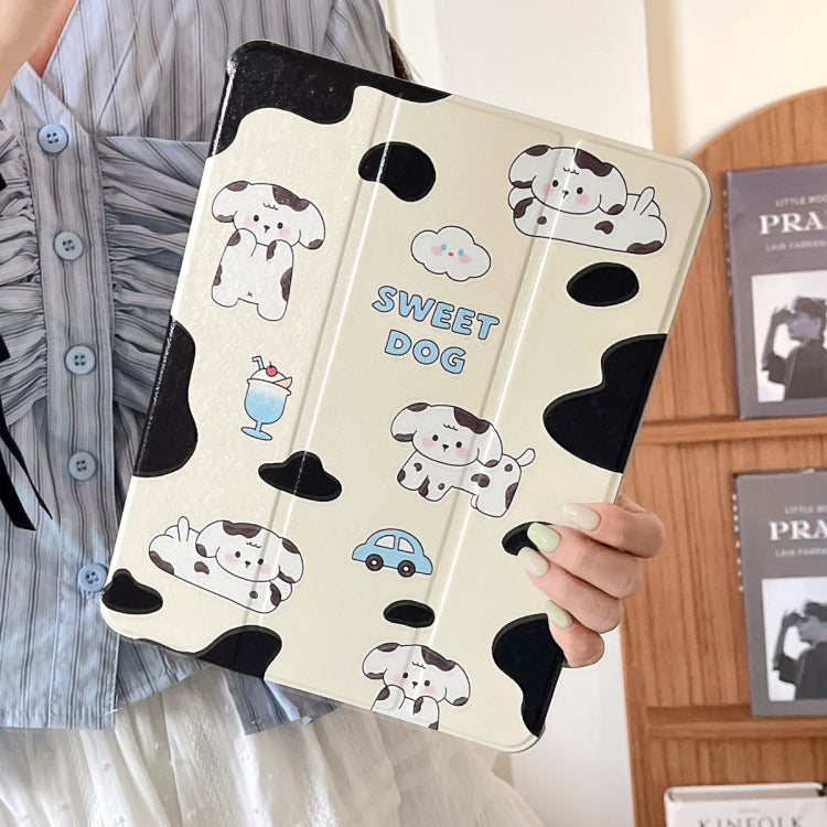 For iPad Air 11 2025 / 2024 3-Fold 360 Rotation Painted Leather Smart Tablet Case(Sweet Dog) - iPad Pro 11 (2022/2021) Cases by buy2fix | Online Shopping UK | buy2fix