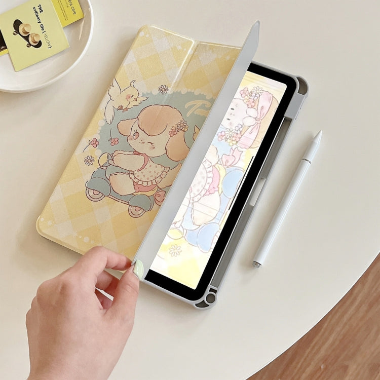 For iPad Air 11 2025 / 2024 3-Fold 360 Rotation Painted Leather Smart Tablet Case(Cycling Dog) - iPad Pro 11 (2022/2021) Cases by buy2fix | Online Shopping UK | buy2fix