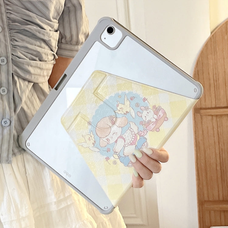 For iPad Air 11 2025 / 2024 3-Fold 360 Rotation Painted Leather Smart Tablet Case(Cycling Dog) - iPad Pro 11 (2022/2021) Cases by buy2fix | Online Shopping UK | buy2fix