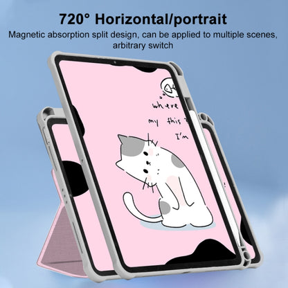 For iPad 10.2 2021 / 2020 / 10.5 720 Rotation Magnetic Painted Leather Smart Tablet Case(Pink Cat) - iPad 10.2 Cases by buy2fix | Online Shopping UK | buy2fix