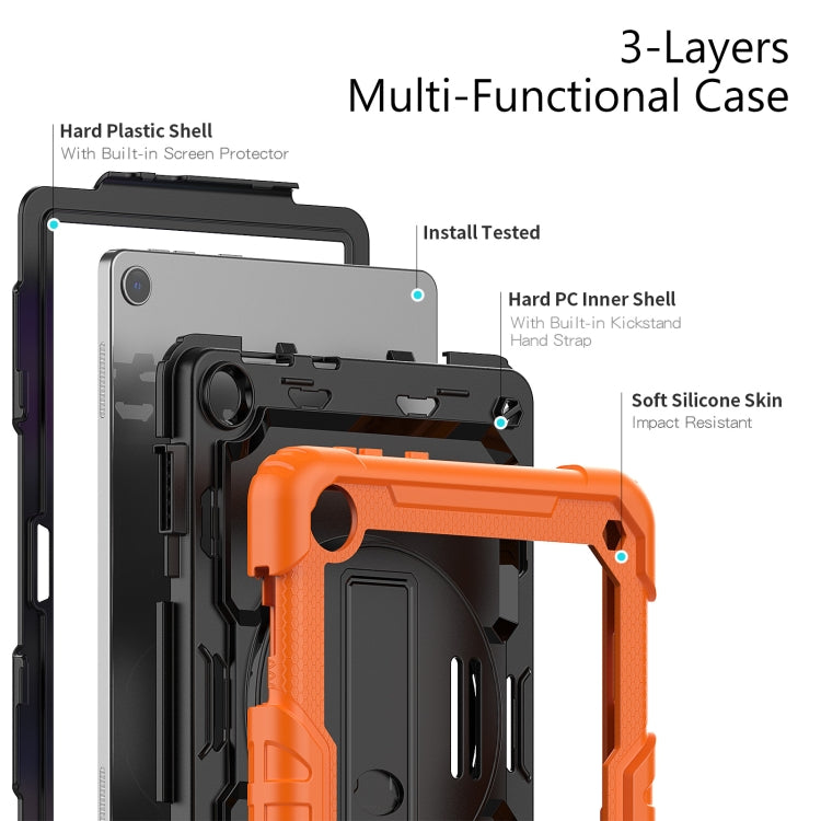 For Lenovo Tab M10 10.1 Gen 3rd Silicone Hybrid PC Tablet Case with Shoulder Strap(Orange) - Lenovo by buy2fix | Online Shopping UK | buy2fix