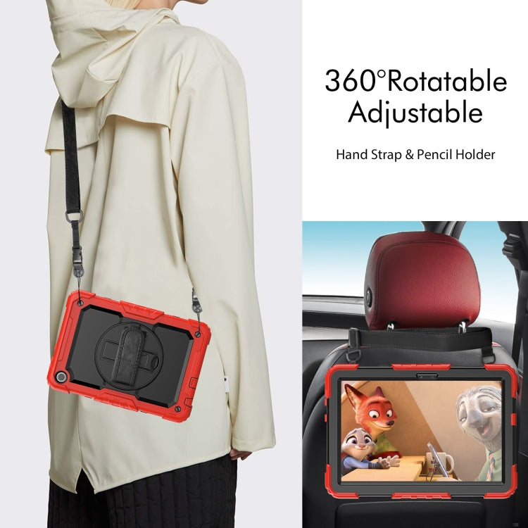 For Lenovo Tab M10 10.1 Gen 3rd Silicone Hybrid PC Tablet Case with Shoulder Strap(Red) - Lenovo by buy2fix | Online Shopping UK | buy2fix