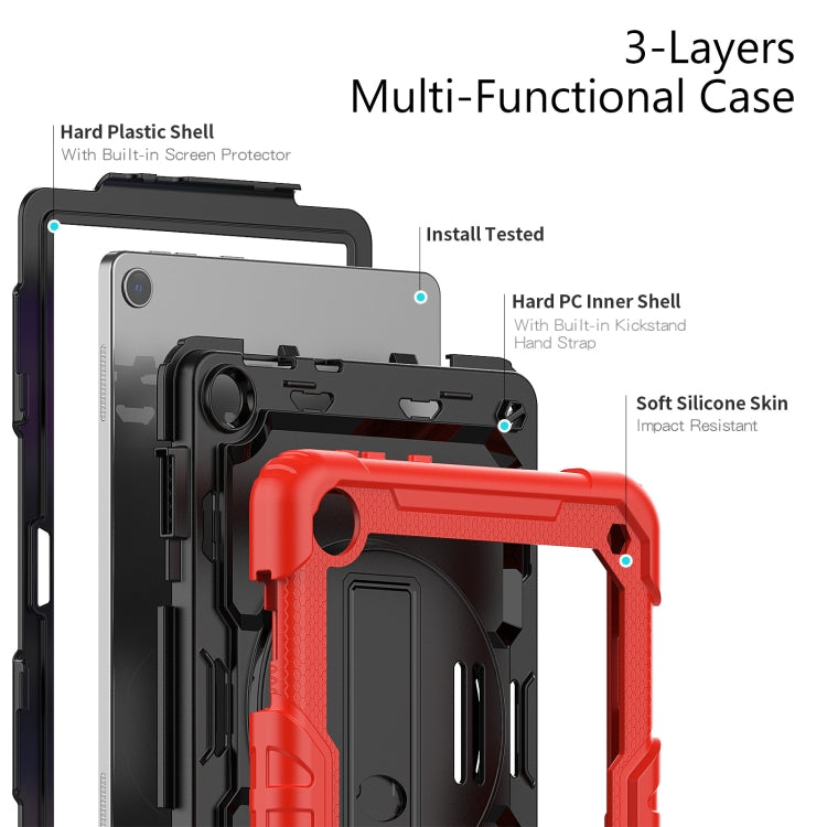 For Lenovo Tab M10 10.1 Gen 3rd Silicone Hybrid PC Tablet Case with Shoulder Strap(Red) - Lenovo by buy2fix | Online Shopping UK | buy2fix