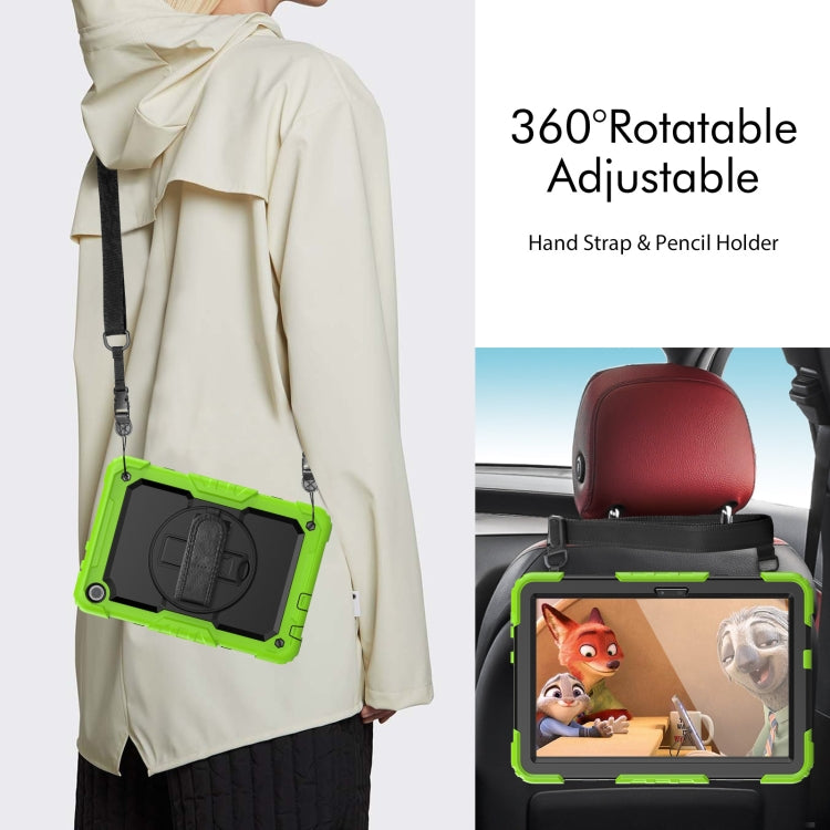 For Lenovo Tab M10 10.1 Gen 3rd Silicone Hybrid PC Tablet Case with Shoulder Strap(Yellow Green) - Lenovo by buy2fix | Online Shopping UK | buy2fix