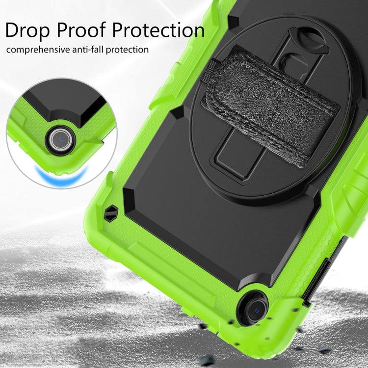 For Lenovo Tab M10 10.1 Gen 3rd Silicone Hybrid PC Tablet Case with Shoulder Strap(Yellow Green) - Lenovo by buy2fix | Online Shopping UK | buy2fix