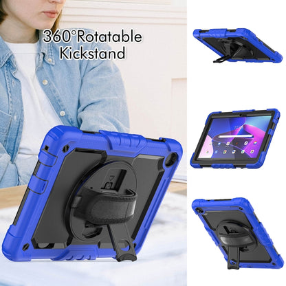 For Lenovo Tab M10 10.1 Gen 3rd Silicone Hybrid PC Tablet Case with Shoulder Strap(Blue) - Lenovo by buy2fix | Online Shopping UK | buy2fix