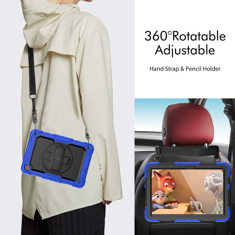 For Lenovo Tab M10 10.1 Gen 3rd Silicone Hybrid PC Tablet Case with Shoulder Strap(Blue) - Lenovo by buy2fix | Online Shopping UK | buy2fix