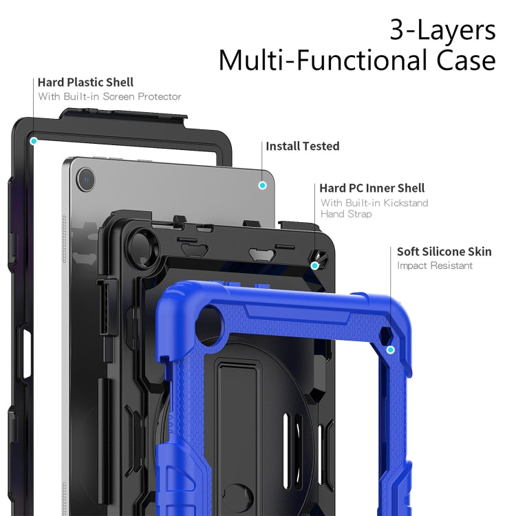 For Lenovo Tab M10 10.1 Gen 3rd Silicone Hybrid PC Tablet Case with Shoulder Strap(Blue) - Lenovo by buy2fix | Online Shopping UK | buy2fix