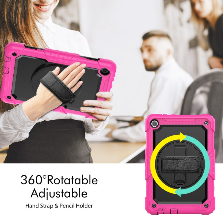 For Lenovo Tab M10 10.1 Gen 3rd Silicone Hybrid PC Tablet Case with Shoulder Strap(Rose Red) - Lenovo by buy2fix | Online Shopping UK | buy2fix