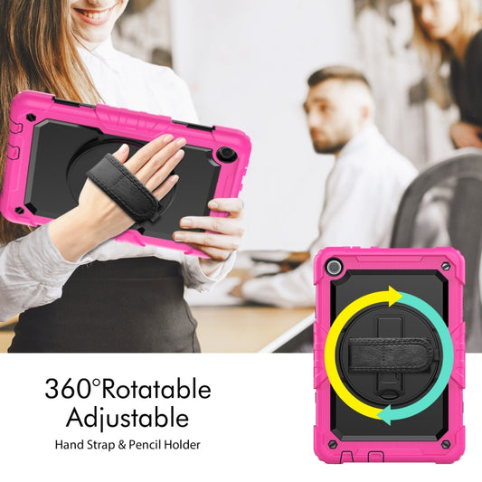 For Lenovo Tab M10 10.1 Gen 3rd Silicone Hybrid PC Tablet Case with Shoulder Strap(Rose Red) - Lenovo by buy2fix | Online Shopping UK | buy2fix
