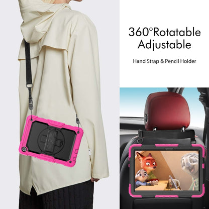 For Lenovo Tab M10 10.1 Gen 3rd Silicone Hybrid PC Tablet Case with Shoulder Strap(Rose Red) - Lenovo by buy2fix | Online Shopping UK | buy2fix