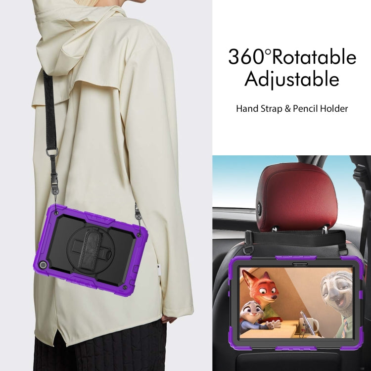 For Lenovo Tab M10 10.1 Gen 3rd Silicone Hybrid PC Tablet Case with Shoulder Strap(Purple) - Lenovo by buy2fix | Online Shopping UK | buy2fix