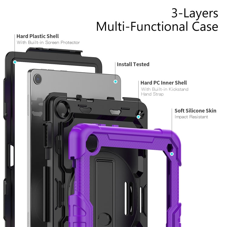 For Lenovo Tab M10 10.1 Gen 3rd Silicone Hybrid PC Tablet Case with Shoulder Strap(Purple) - Lenovo by buy2fix | Online Shopping UK | buy2fix