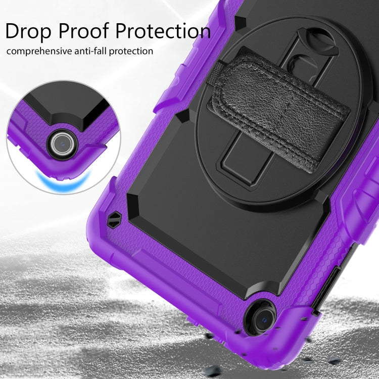 For Lenovo Tab M10 10.1 Gen 3rd Silicone Hybrid PC Tablet Case with Shoulder Strap(Purple) - Lenovo by buy2fix | Online Shopping UK | buy2fix