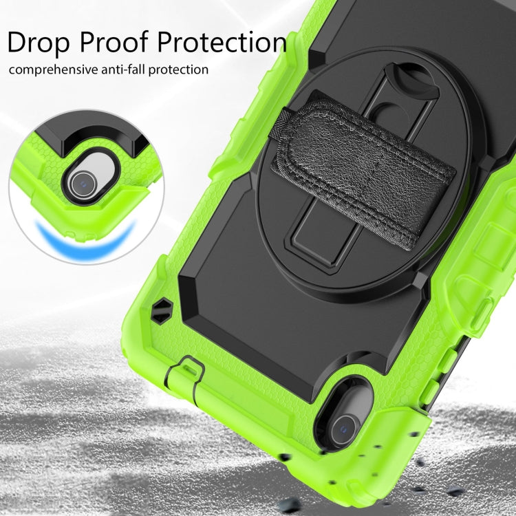 For Lenovo Tab M8 HD 2020/2019 Silicone Hybrid PC Tablet Case with Shoulder Strap(Yellow Green) - Lenovo by buy2fix | Online Shopping UK | buy2fix