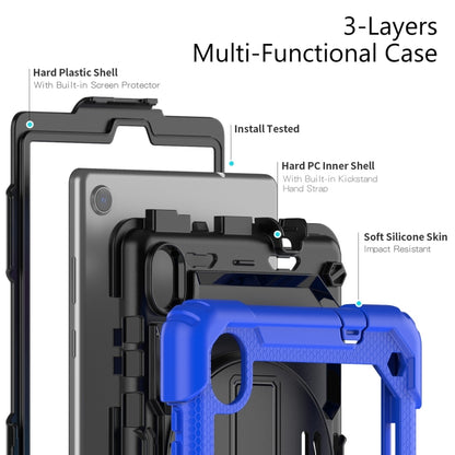For Lenovo Tab M8 HD 2020/2019 Silicone Hybrid PC Tablet Case with Shoulder Strap(Blue) - Lenovo by buy2fix | Online Shopping UK | buy2fix