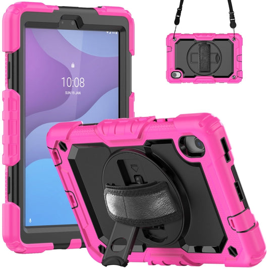 For Lenovo Tab M8 HD 2020/2019 Silicone Hybrid PC Tablet Case with Shoulder Strap(Rose Red) - Lenovo by buy2fix | Online Shopping UK | buy2fix