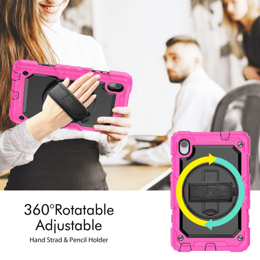 For Lenovo Tab M8 HD 2020/2019 Silicone Hybrid PC Tablet Case with Shoulder Strap(Rose Red) - Lenovo by buy2fix | Online Shopping UK | buy2fix