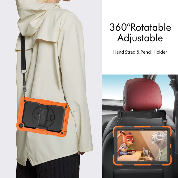 For Lenovo Tab M10 Plus 10.6 Gen 3rd Silicone Hybrid PC Tablet Case with Shoulder Strap(Orange) - Lenovo by buy2fix | Online Shopping UK | buy2fix