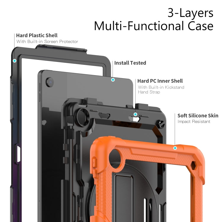 For Lenovo Tab M10 Plus 10.6 Gen 3rd Silicone Hybrid PC Tablet Case with Shoulder Strap(Orange) - Lenovo by buy2fix | Online Shopping UK | buy2fix