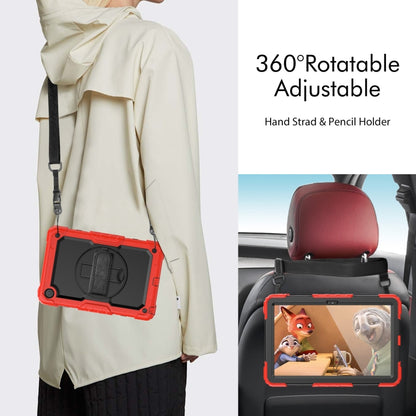 For Lenovo Tab M10 Plus 10.6 Gen 3rd Silicone Hybrid PC Tablet Case with Shoulder Strap(Red) - Lenovo by buy2fix | Online Shopping UK | buy2fix