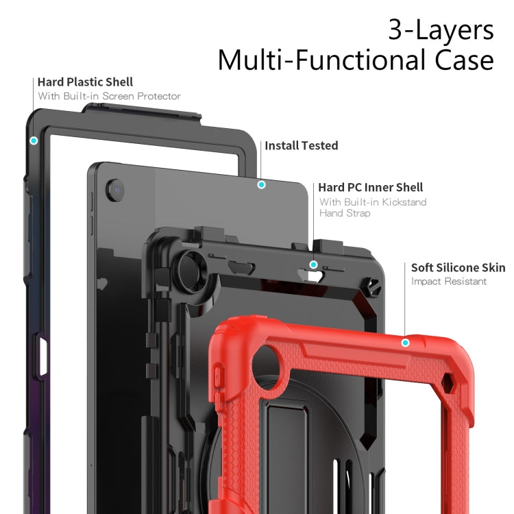 For Lenovo Tab M10 Plus 10.6 Gen 3rd Silicone Hybrid PC Tablet Case with Shoulder Strap(Red) - Lenovo by buy2fix | Online Shopping UK | buy2fix