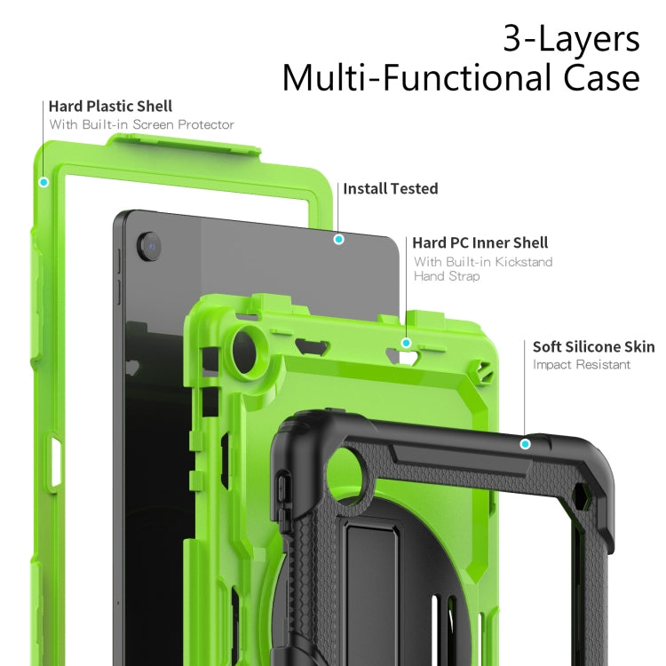 For Lenovo Tab M10 Plus 10.6 Gen 3rd Silicone Hybrid PC Tablet Case with Shoulder Strap(Yellow Green PC) - Lenovo by buy2fix | Online Shopping UK | buy2fix