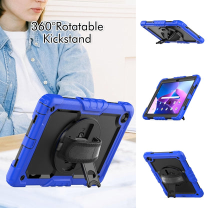 For Lenovo Tab M10 Plus 10.6 Gen 3rd Silicone Hybrid PC Tablet Case with Shoulder Strap(Blue) - Lenovo by buy2fix | Online Shopping UK | buy2fix