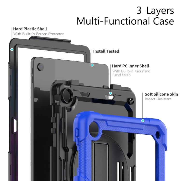 For Lenovo Tab M10 Plus 10.6 Gen 3rd Silicone Hybrid PC Tablet Case with Shoulder Strap(Blue) - Lenovo by buy2fix | Online Shopping UK | buy2fix