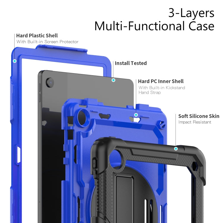 For Lenovo Tab M10 Plus 10.6 Gen 3rd Silicone Hybrid PC Tablet Case with Shoulder Strap(Blue PC) - Lenovo by buy2fix | Online Shopping UK | buy2fix