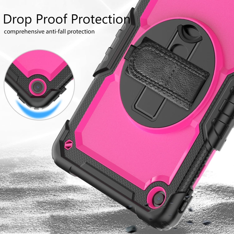 For Lenovo Tab M10 Plus 10.6 Gen 3rd Silicone Hybrid PC Tablet Case with Shoulder Strap(Rose Red PC) - Lenovo by buy2fix | Online Shopping UK | buy2fix