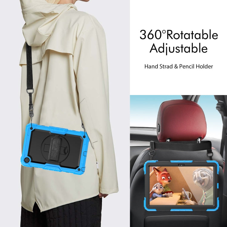 For Lenovo Tab M10 Plus 10.6 Gen 3rd Silicone Hybrid PC Tablet Case with Shoulder Strap(Light Blue) - Lenovo by buy2fix | Online Shopping UK | buy2fix