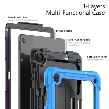 For Lenovo Tab M10 Plus 10.6 Gen 3rd Silicone Hybrid PC Tablet Case with Shoulder Strap(Light Blue) - Lenovo by buy2fix | Online Shopping UK | buy2fix