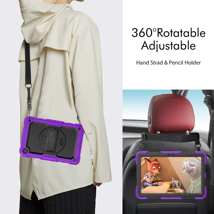 For Lenovo Tab M10 Plus 10.6 Gen 3rd Silicone Hybrid PC Tablet Case with Shoulder Strap(Purple) - Lenovo by buy2fix | Online Shopping UK | buy2fix