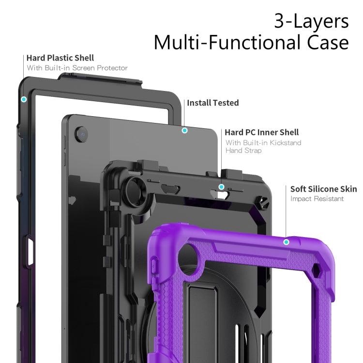 For Lenovo Tab M10 Plus 10.6 Gen 3rd Silicone Hybrid PC Tablet Case with Shoulder Strap(Purple) - Lenovo by buy2fix | Online Shopping UK | buy2fix