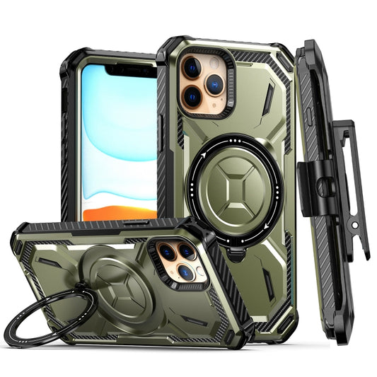 For iPhone 11 Armor Series Holder Phone Case with Back Clip(Army Green) by buy2fix