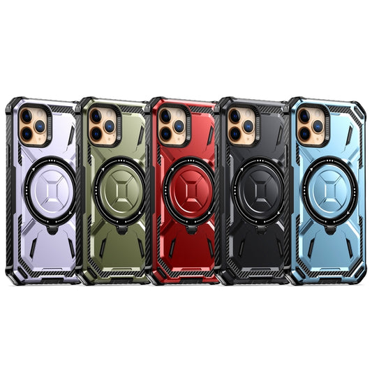 For iPhone 14 Plus Armor Series Holder Phone Case with Back Clip(Blue) - iPhone 14 Plus Cases by buy2fix | Online Shopping UK | buy2fix
